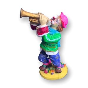 Vtg The Discovery Store Musical Clown Hand Painted Rare Figurine W/Orig Sticker